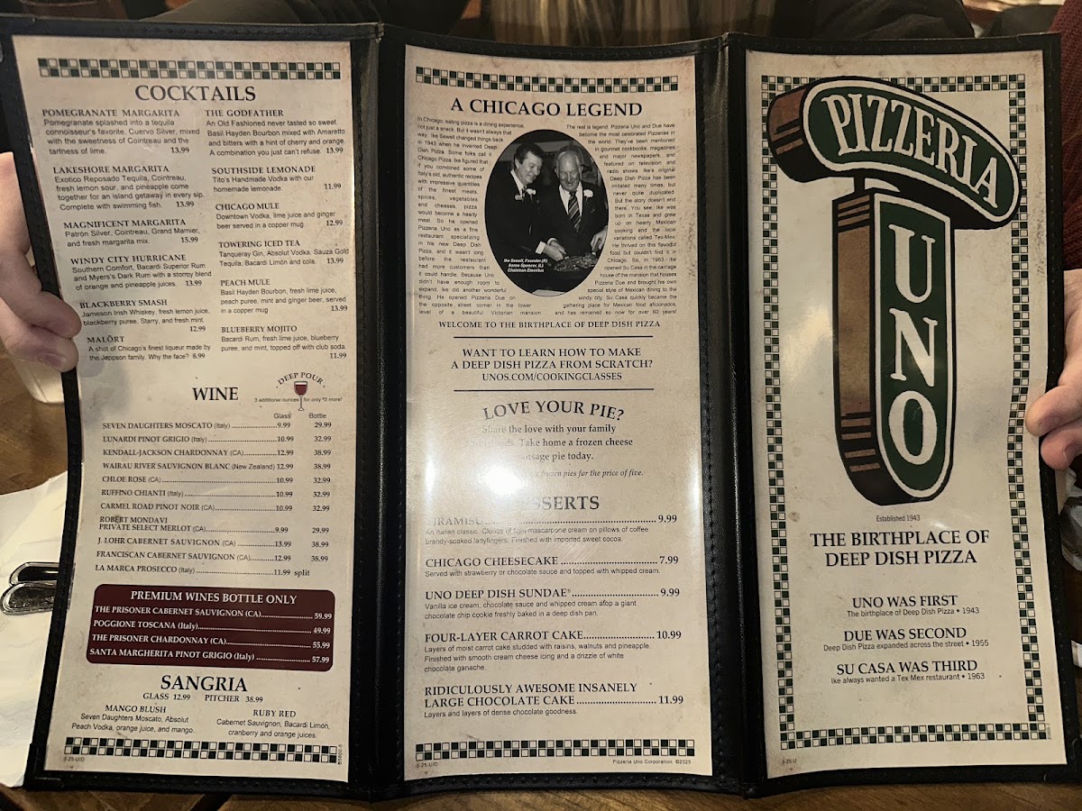 Pizzeria Uno Menu - Image 2