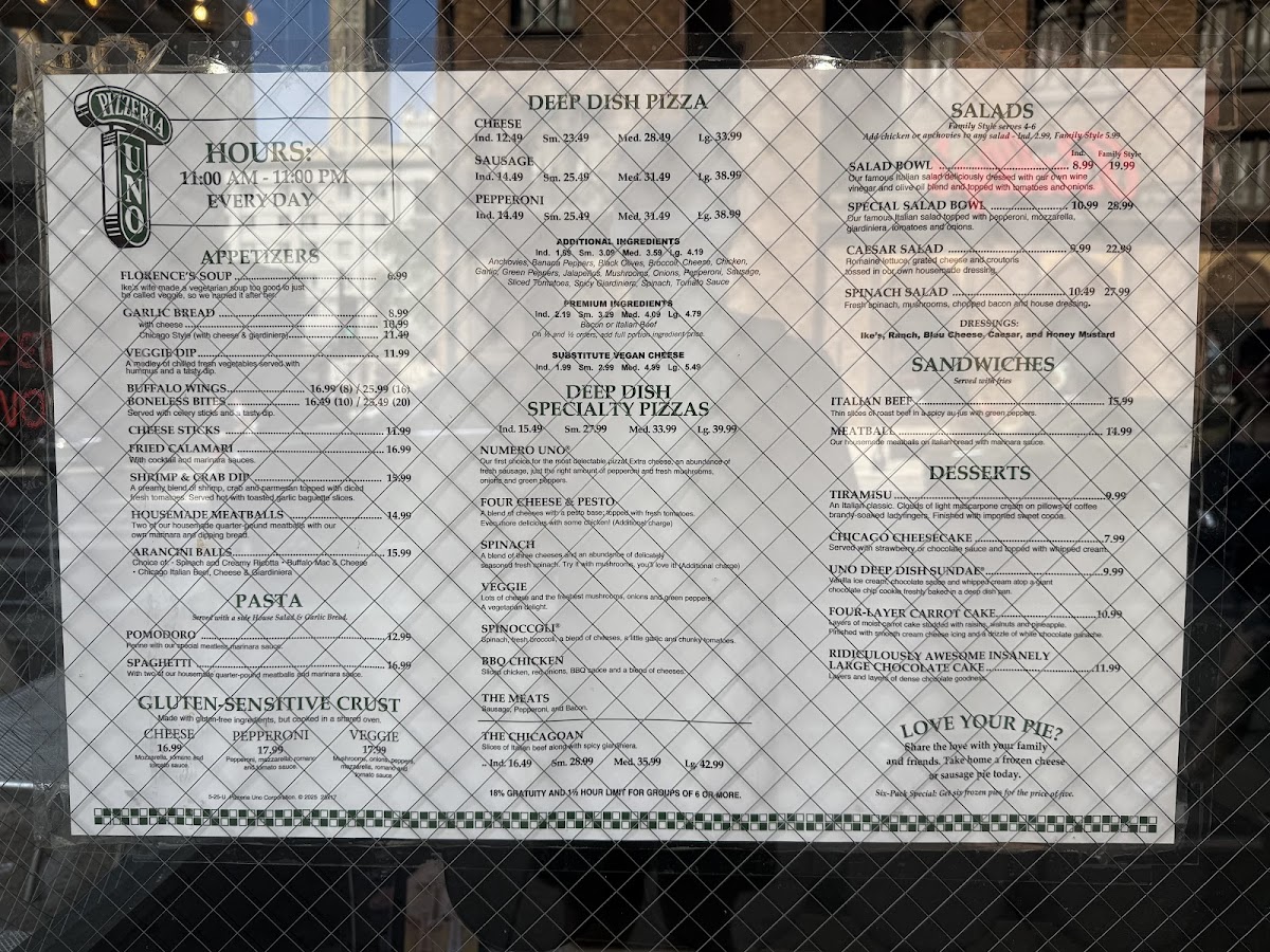 Pizzeria Uno Menu - Image 3